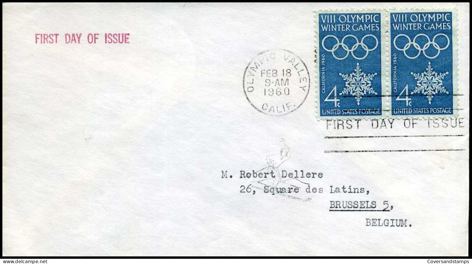 USA - FDC - Olympic Wintergames - 1951-1960