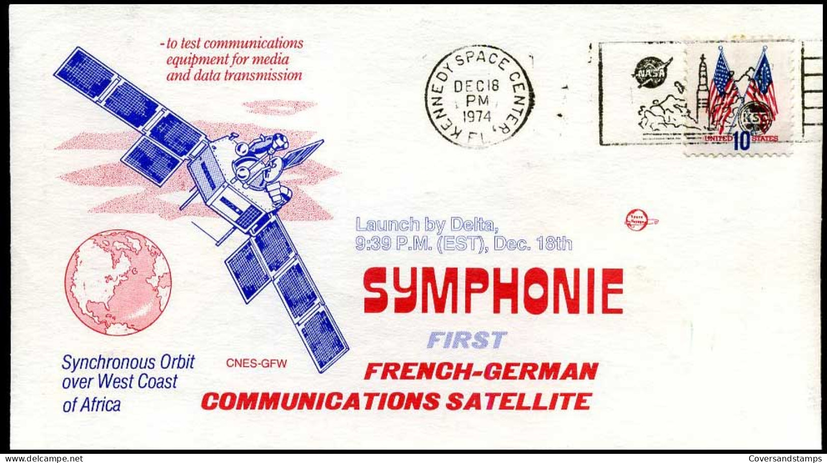 USA - FDC - Symphonie, First French-german Communications Satellite - North  America