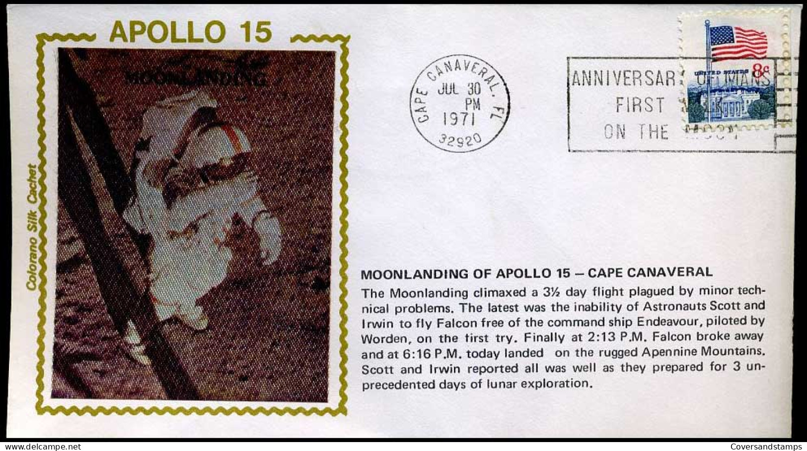 USA - FDC - Apollo 15 Moonlanding - Amérique Du Nord