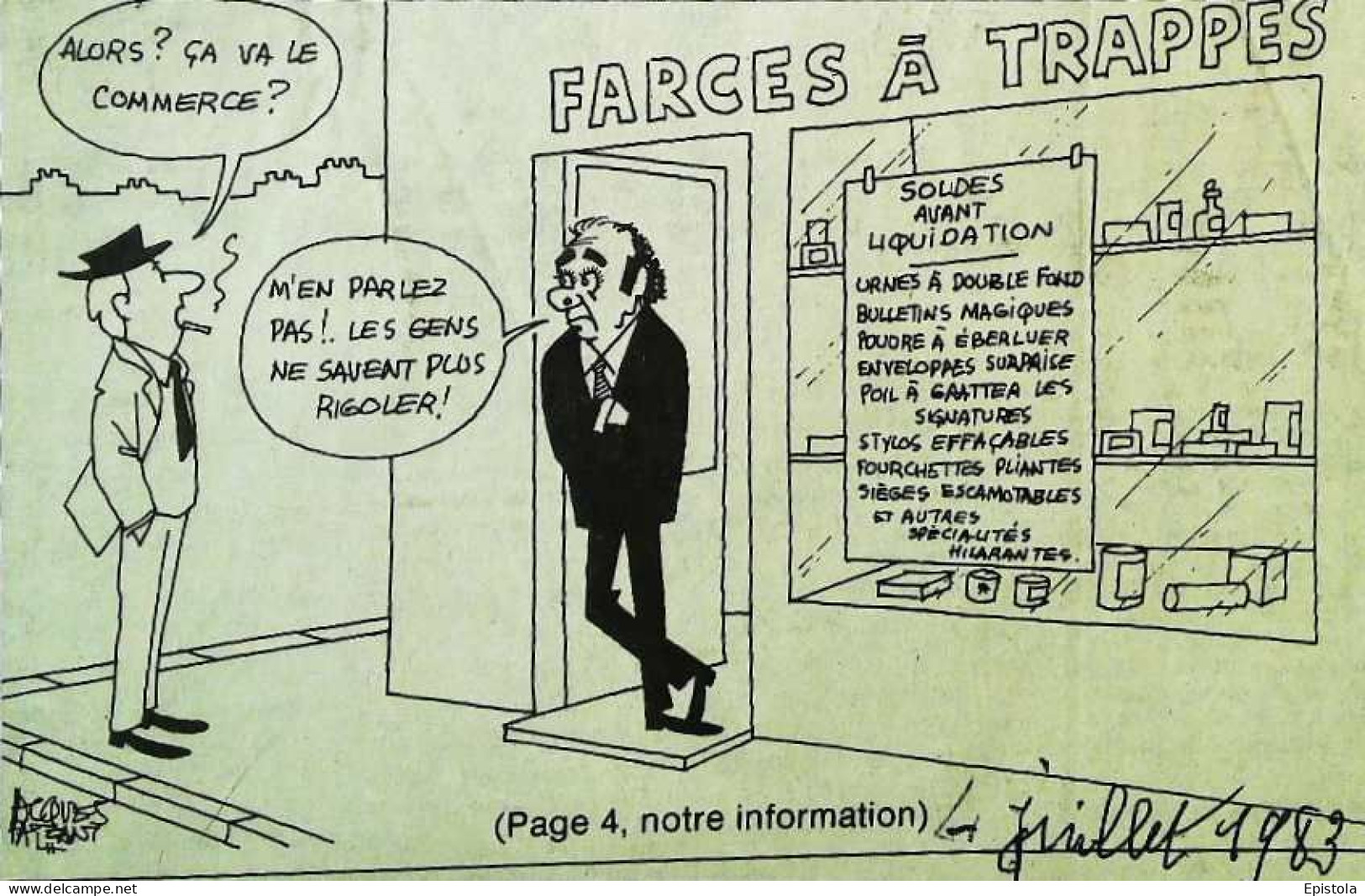 ► Coupure De Presse  Quotidien Le Figaro Jacques Faisant 1983 Marchais  Farces à Trappes  Farces Et Attrapes - 1950 à Nos Jours