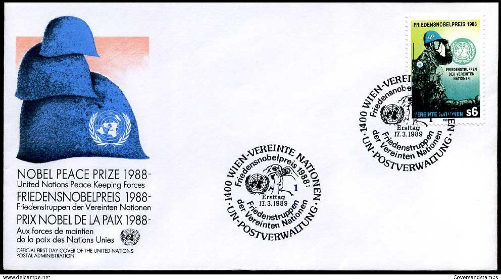 Nations Unies - FDC - Nobel Peace Prize 1988 - FDC