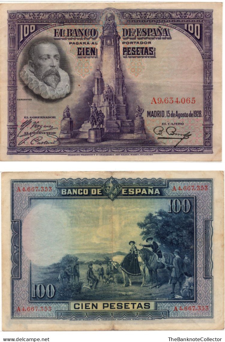 Spain 100 Pesetas 1928 P-76  VF - 1-2-5-25 Peseten