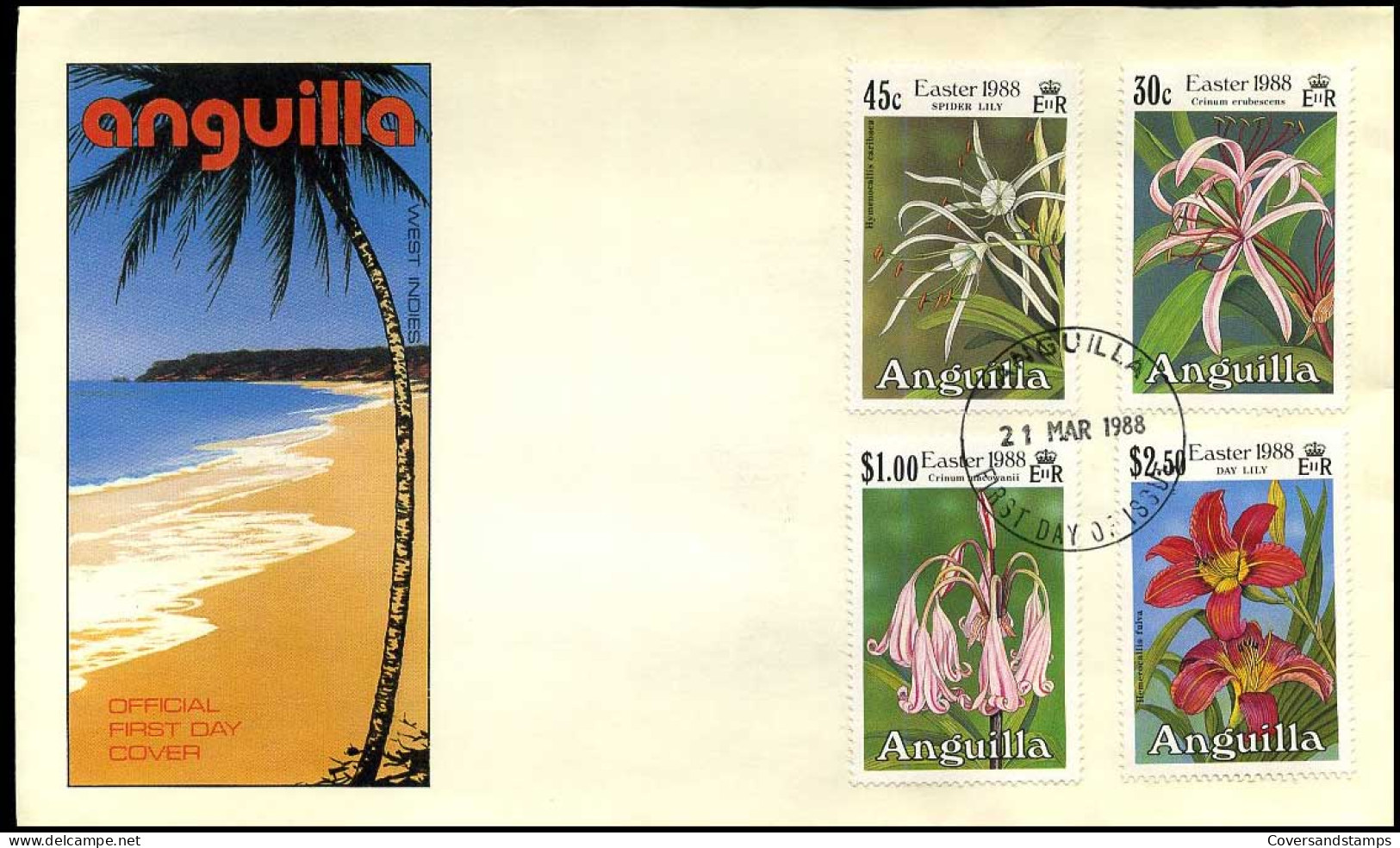 Anguilla - FDC - Flowers - Pasen