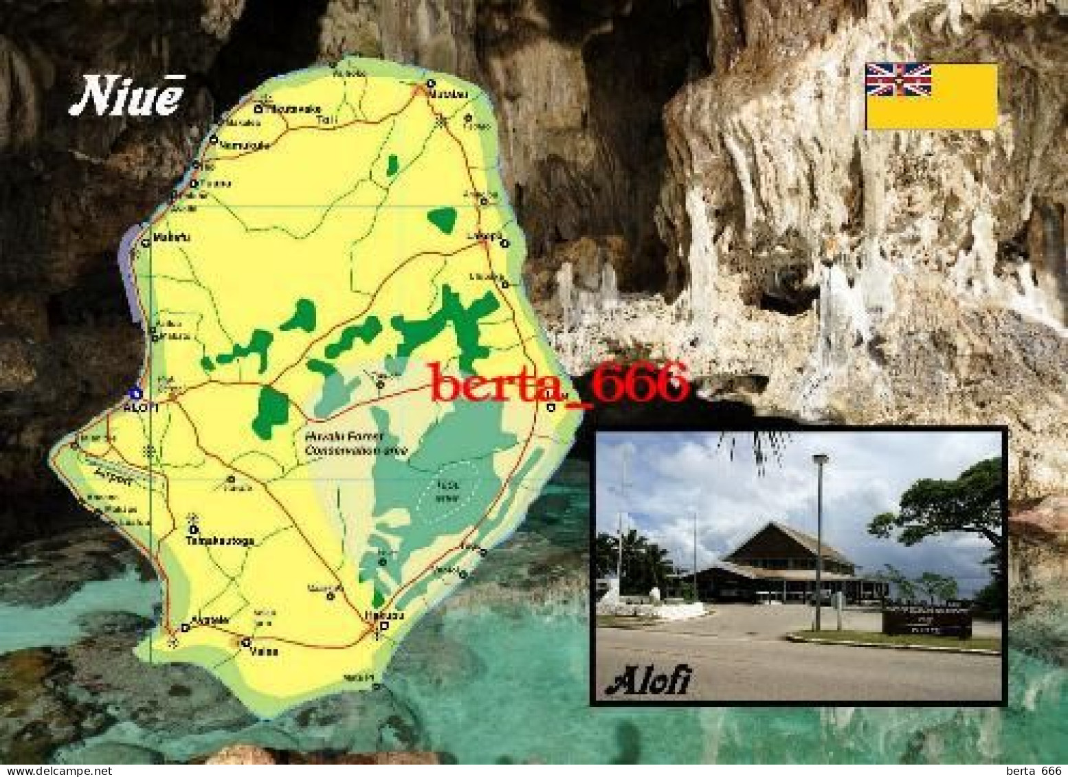 Niue Island Country Map New Postcard * Carte Geographique * Landkarte - Autres & Non Classés