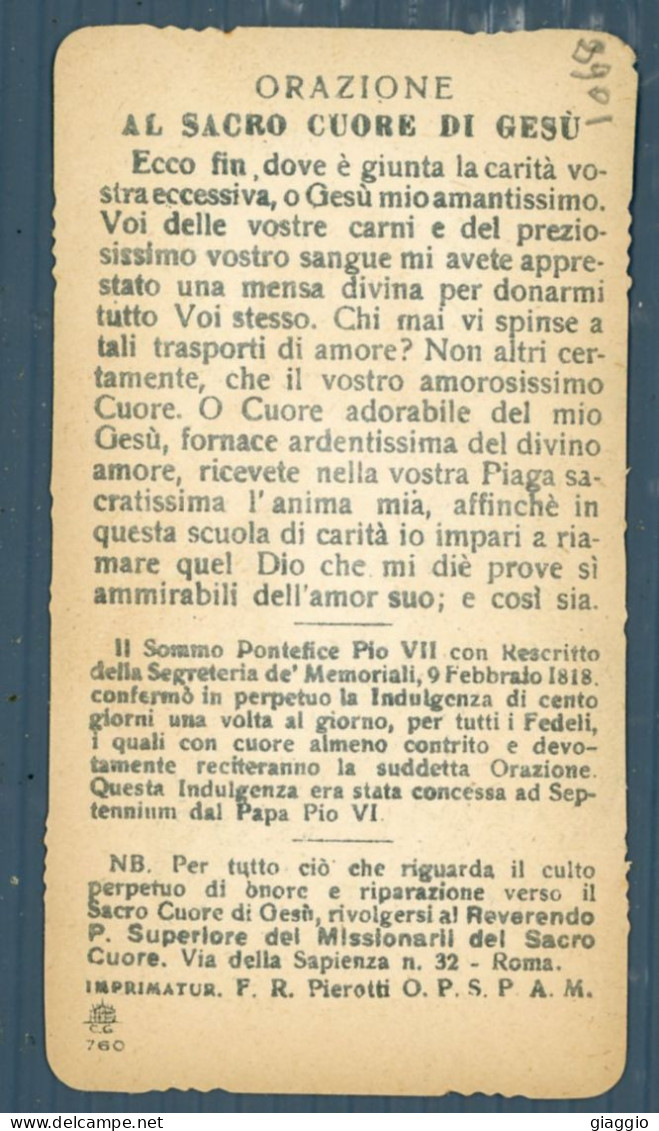 °°° Santino N. 8901- Cuore Di Gesù °°° - Religión & Esoterismo