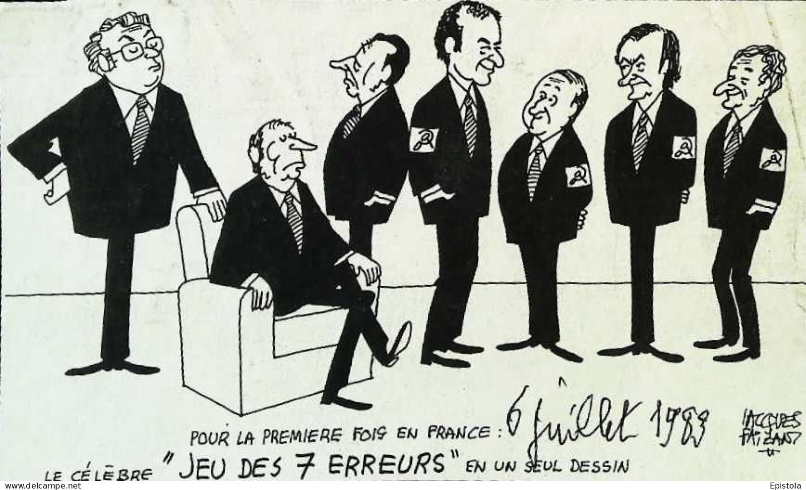 ► Coupure De Presse  Quotidien Le Figaro Jacques Faisant 1983 Mauroy Mitterrand Jeu 7 Erreurs  PCF - 1950 - Oggi