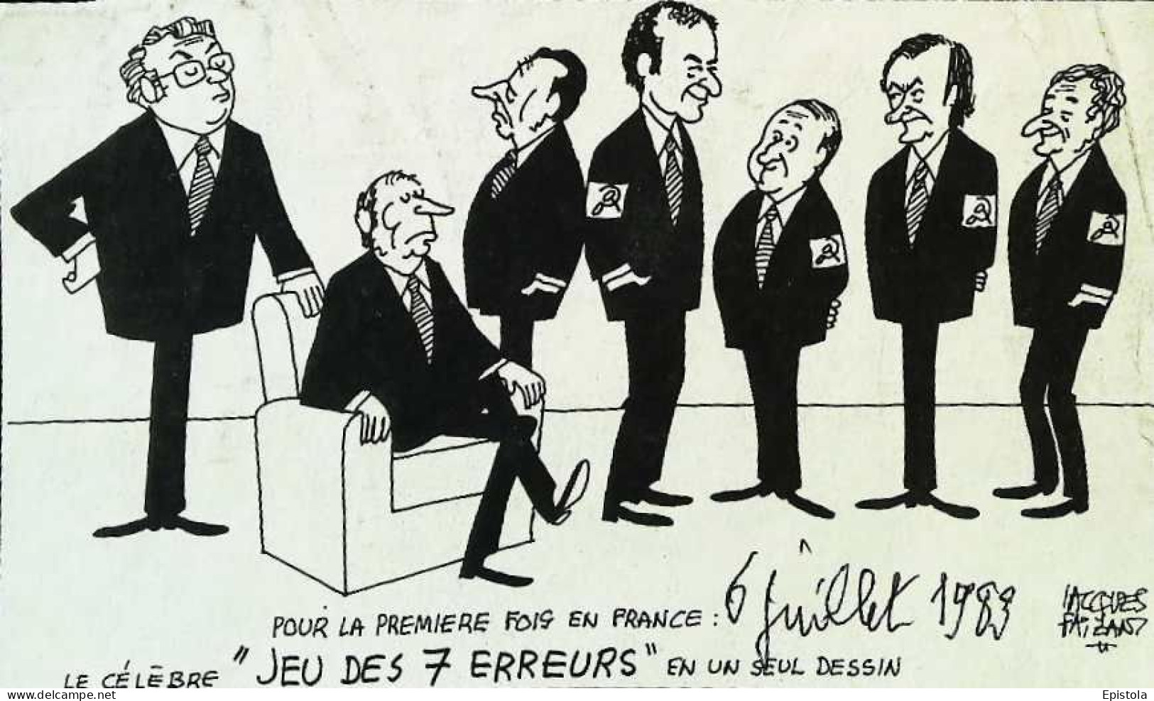 ► Coupure De Presse  Quotidien Le Figaro Jacques Faisant 1983 Mauroy Mitterrand Jeu 7 Erreurs  PCF - Desde 1950
