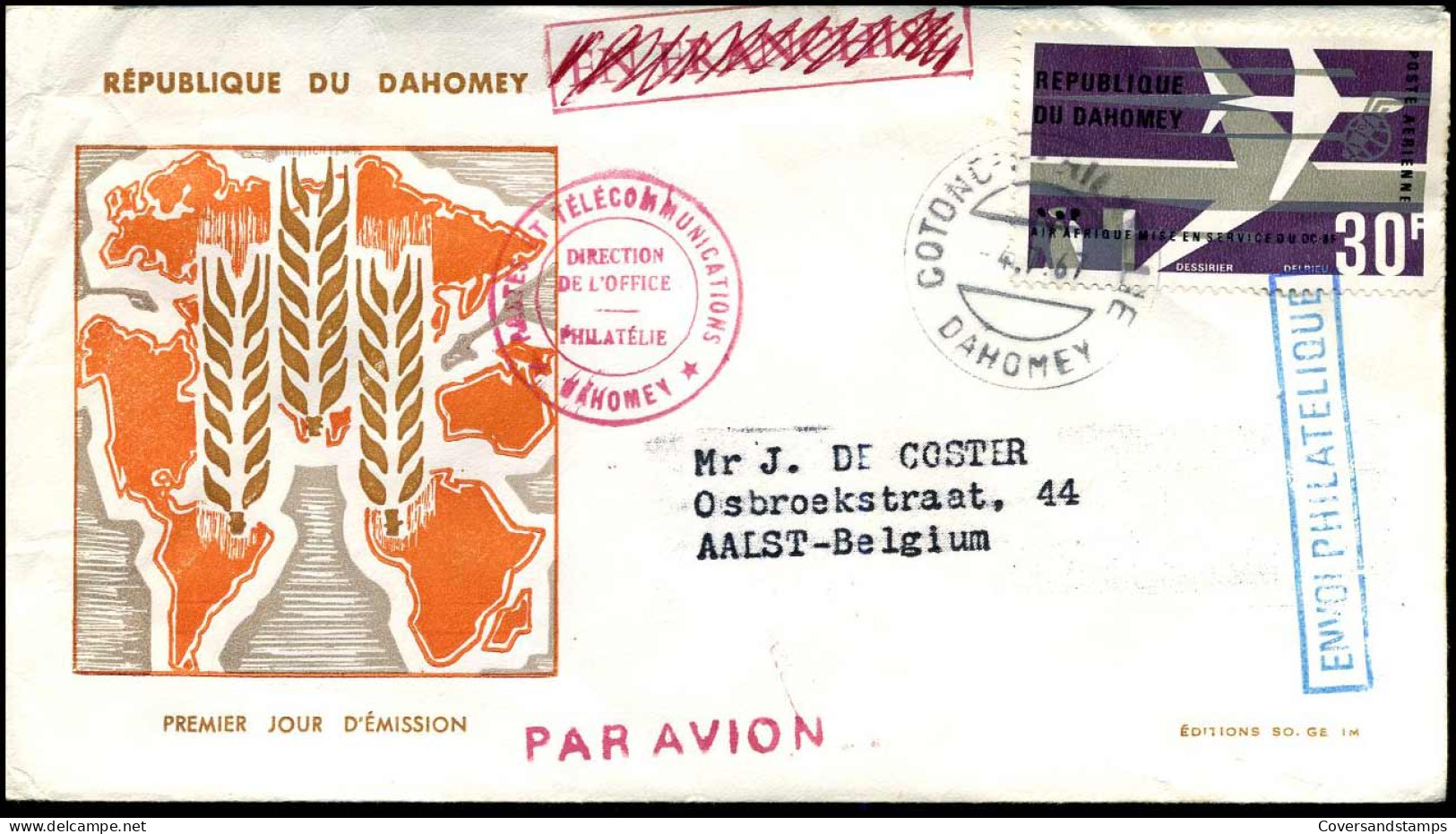 FDC - Mise En Service Du DC-8F Air Afrique - Bénin – Dahomey (1960-...)