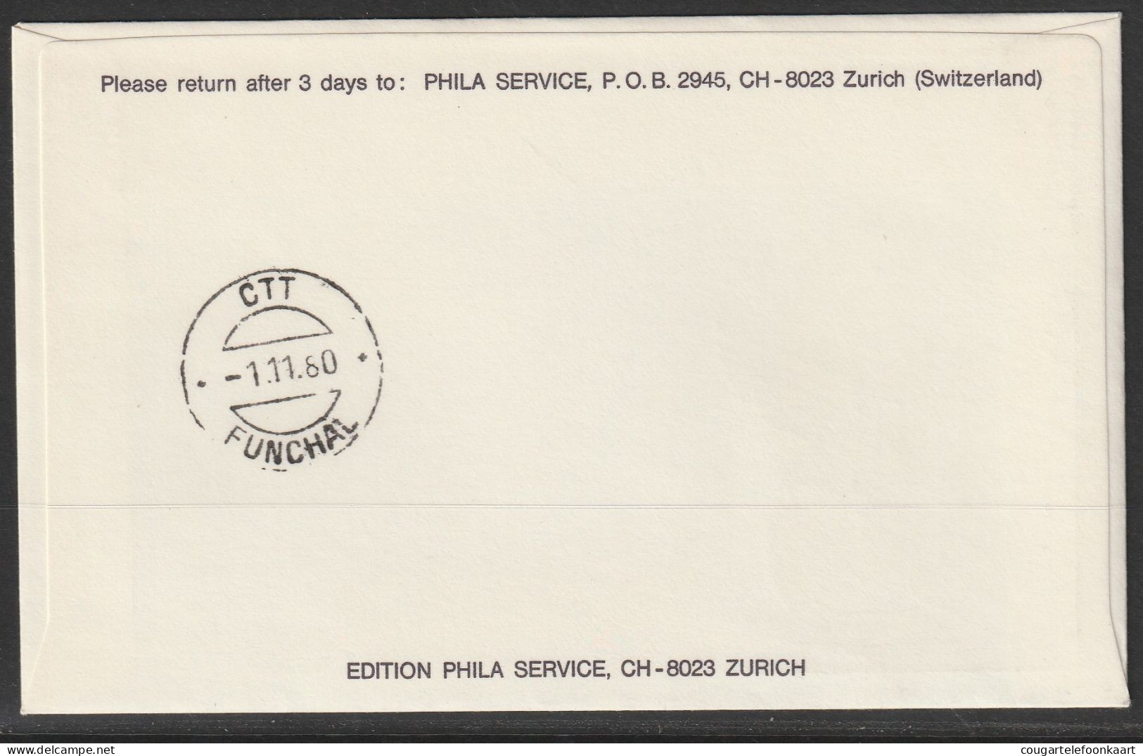 1980, TAP, Erstflug, Genf UN - Funchal Portugal - Airmail