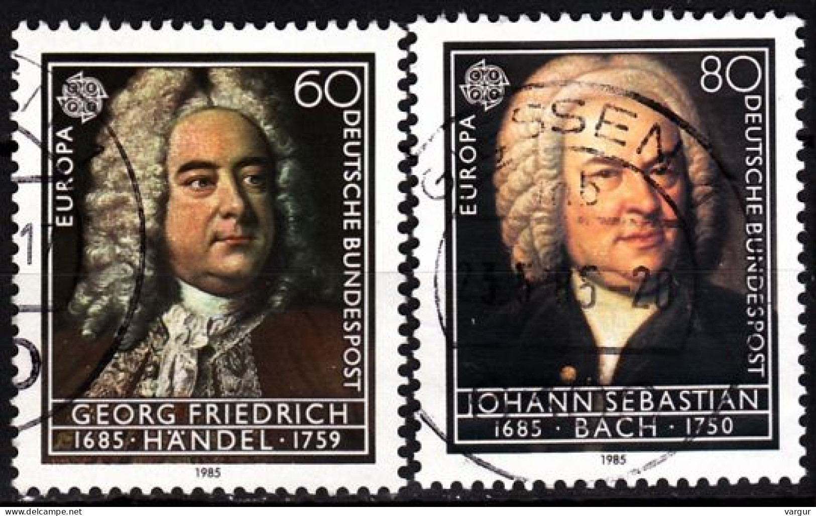 GERMANY 1985 EUROPA: Music. Composers Händel, Bach. Complete Set, Used - 1983