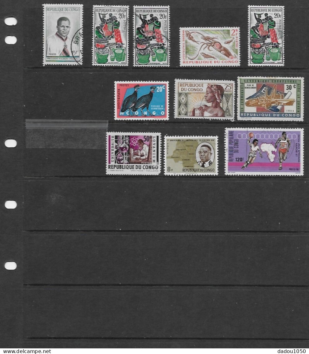 Lot Timbres Congo Oblitérés - Other & Unclassified