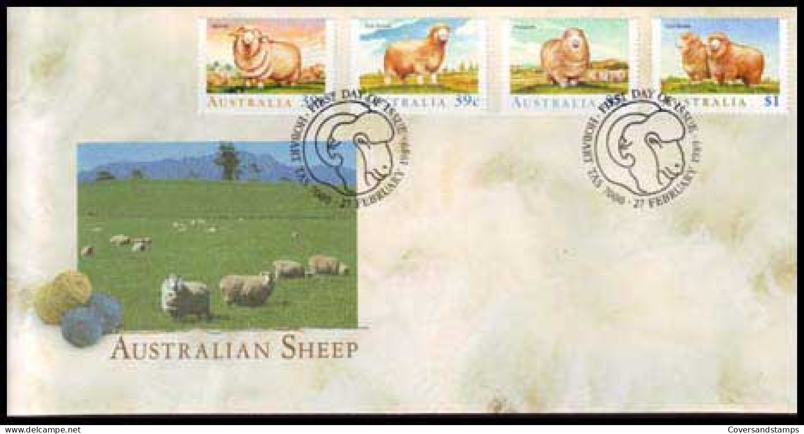 Australië  - Dieren - Australische Schapen - FDC -  - Sobre Primer Día (FDC)