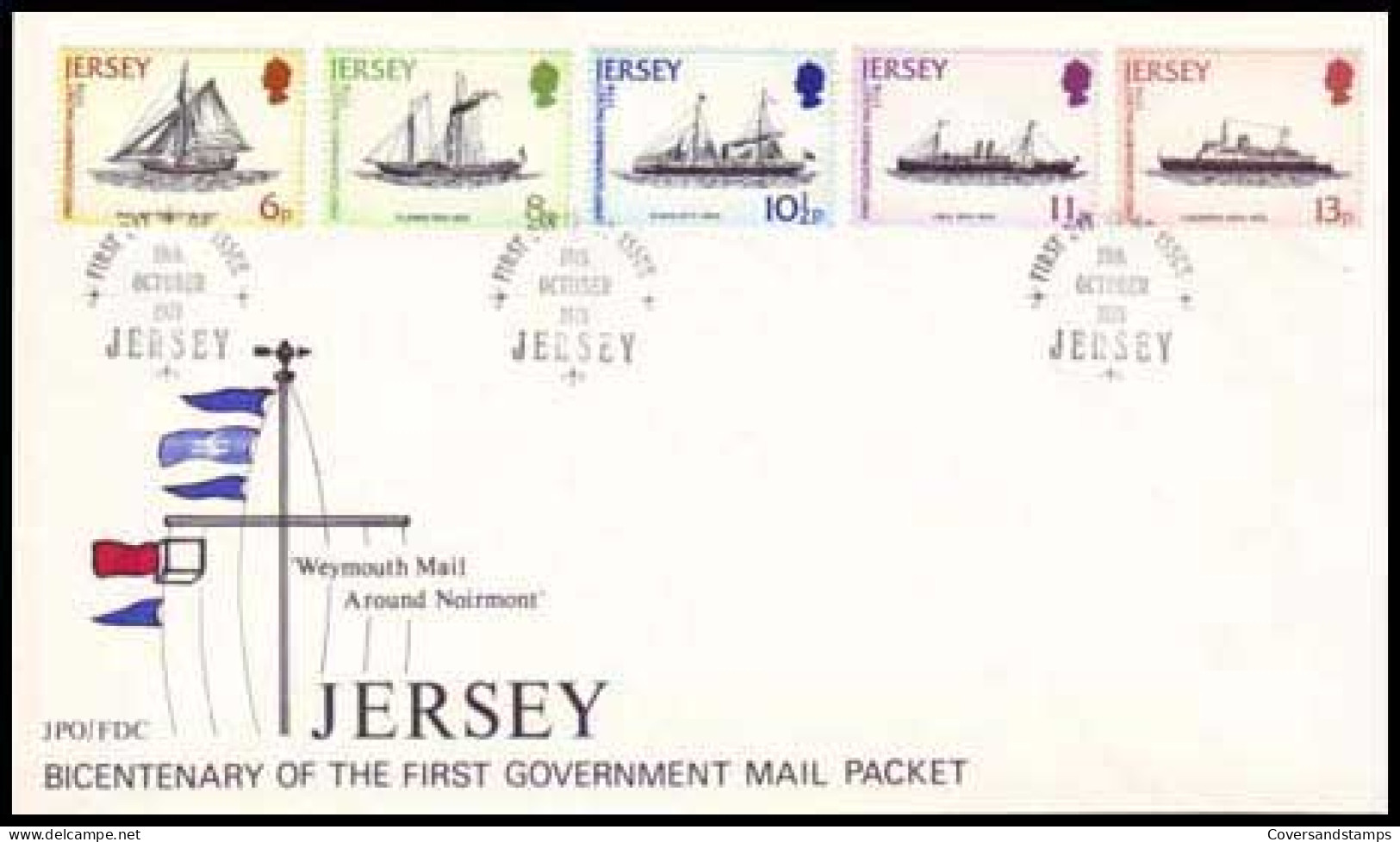 Jersey - Transport - Schepen - Zeilboten - FDC  - Jersey