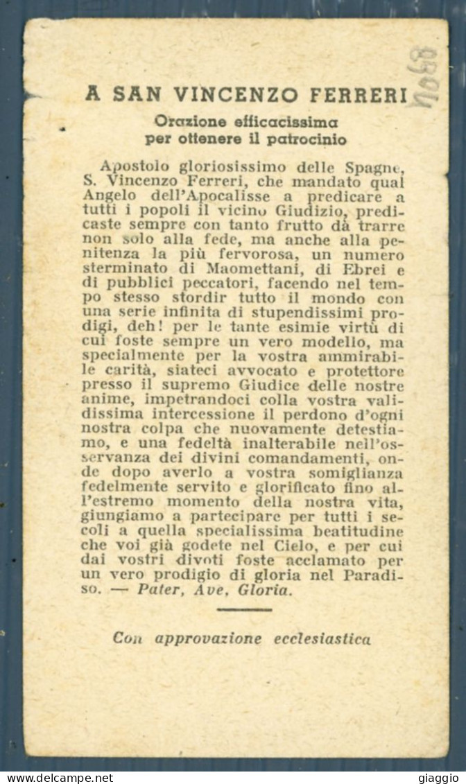 °°° Santino N. 8904- San Vincenzo Ferreri °°° - Religión & Esoterismo