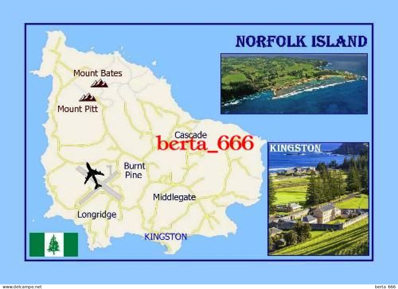 Australia Norfolk Island Map New Postcard * Carte Geographique * Landkarte - Norfolk Island