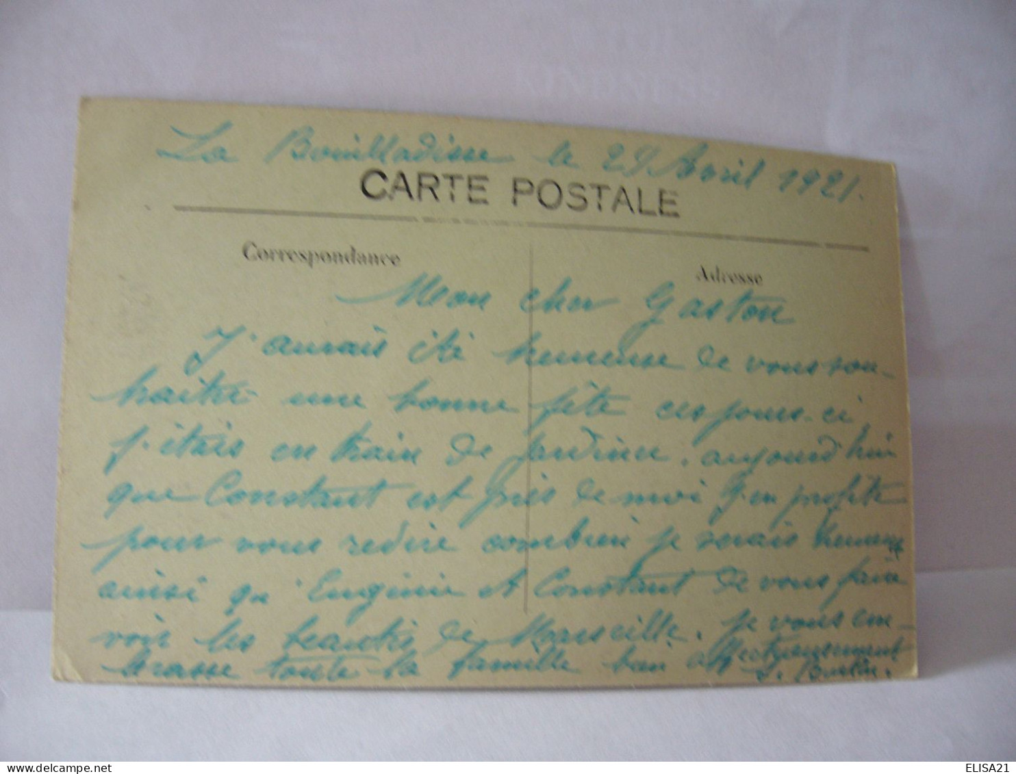 LA BOUILLARDISSE 13 BOUCHES DU RHONE VUE GENERALE CPA 1921 - La Bouilladisse