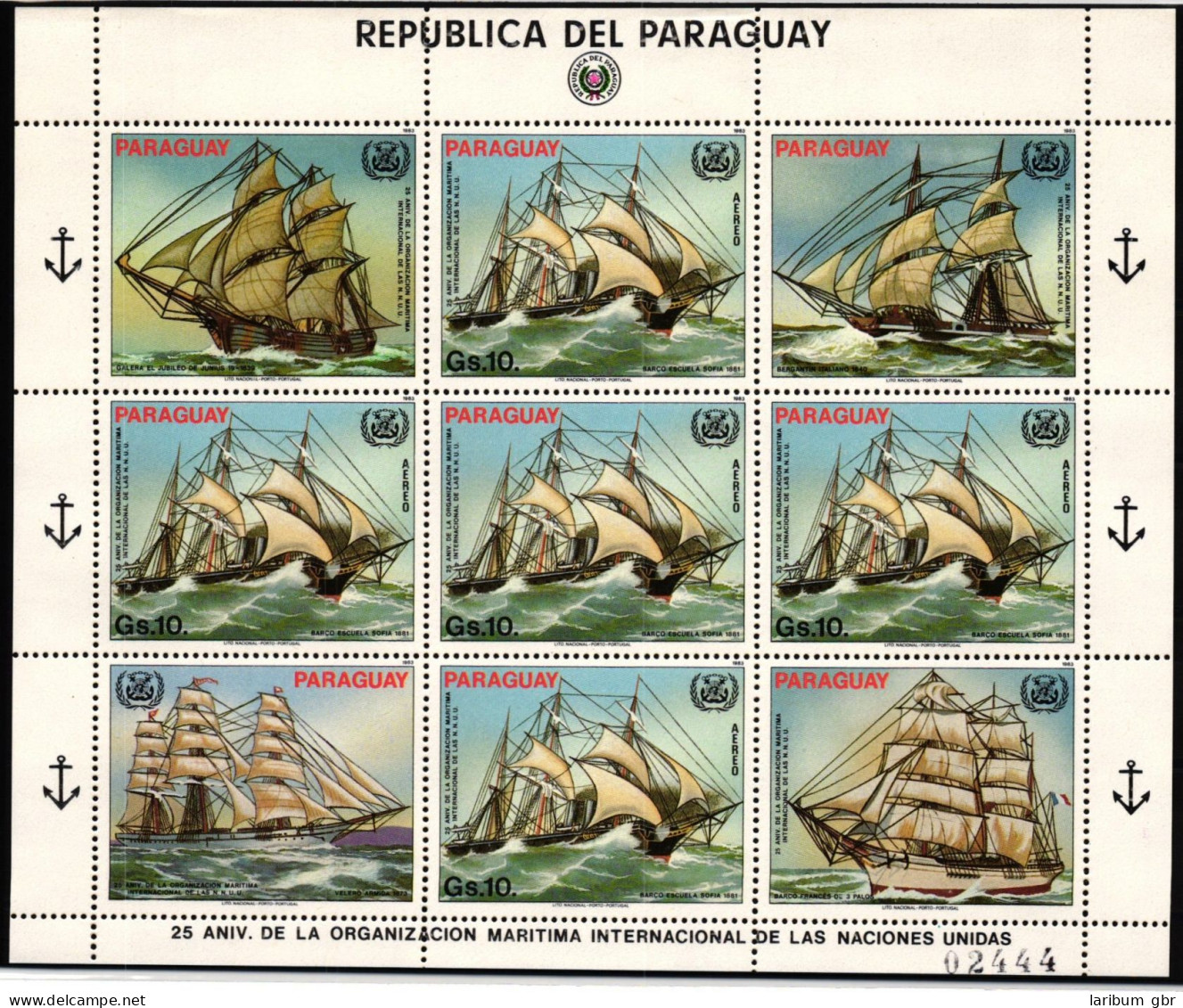 Paraguay 3676 Postfrisch Als Kleinbogen, Schiffe #NE791 - Paraguay