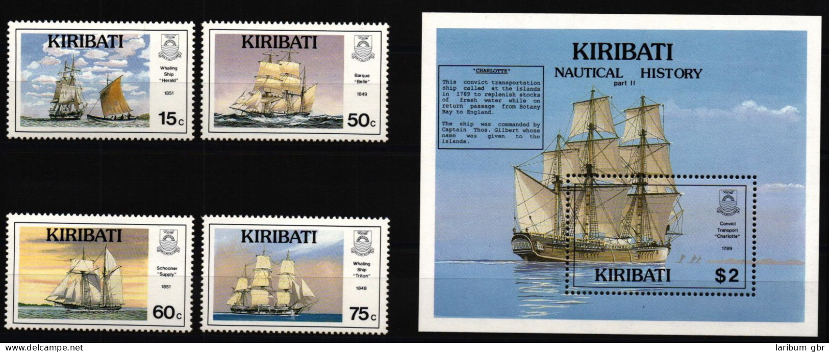Kiribati Block 18 + 561-564 Postfrisch Schiffe #NE769 - Kiribati (1979-...)
