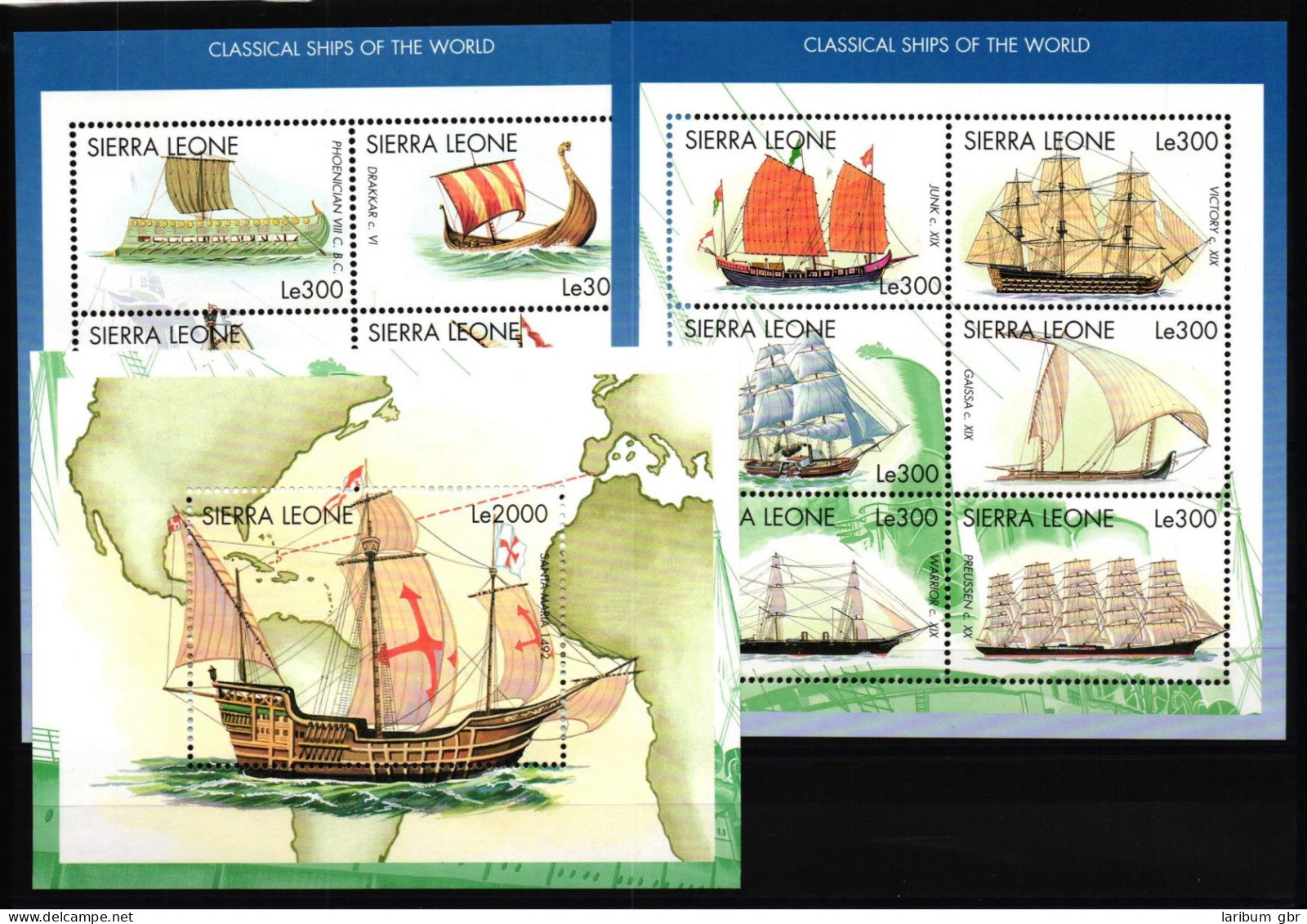 Sierra Leone Block 388 + 3025-3036 Postfrisch Schiffe #NE808 - Sierra Leone (1961-...)