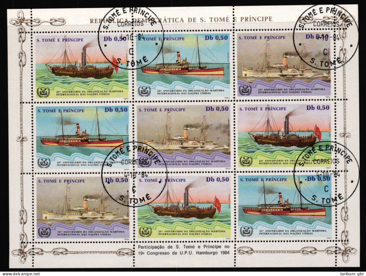 Sao Tome E Principe 909-911 Gestempelt Als ZD-Bogen, Schiffe #NE805 - Sonstige & Ohne Zuordnung