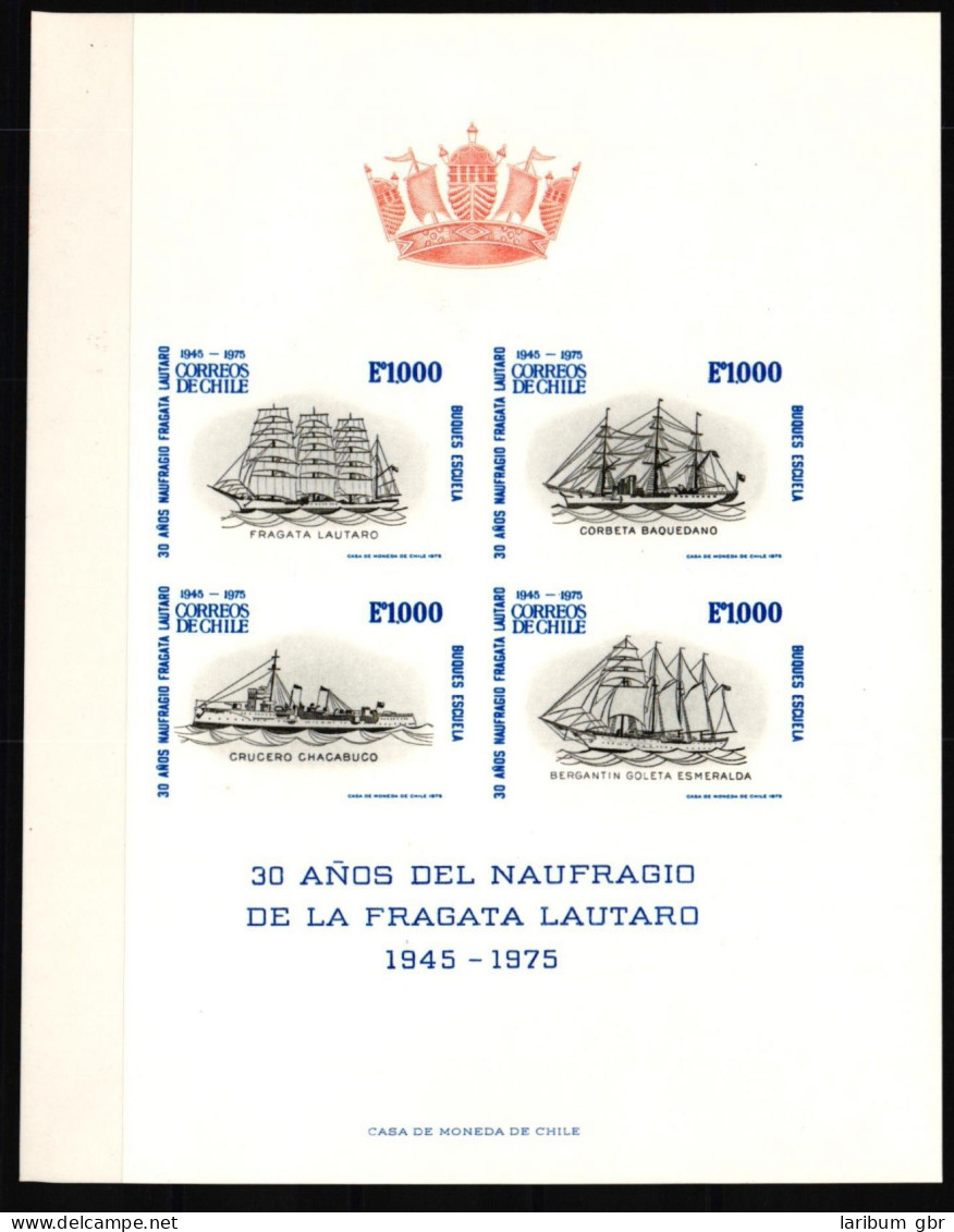 Chile Gedenkblatt Mit 838-841 Geschnitten Postfrisch Schiffe #NE795 - Chili