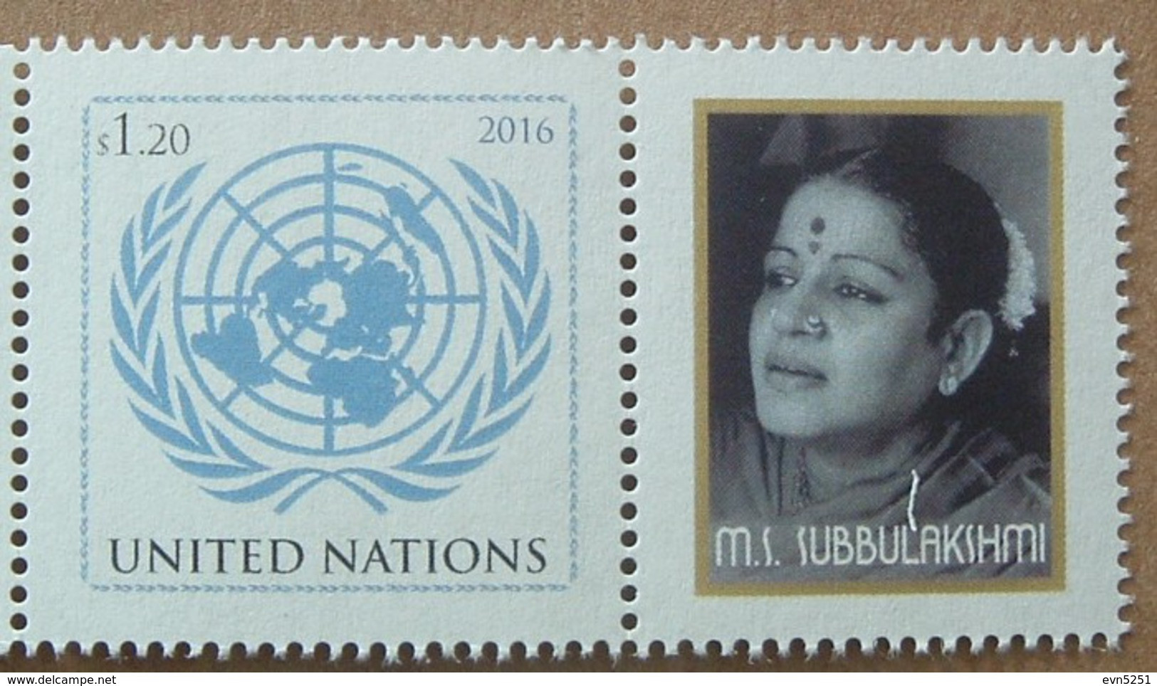 N1-H6 : Nations Unies New York   -  M.S. Subbulakshmi (chanteuse Indienne) - Nuovi