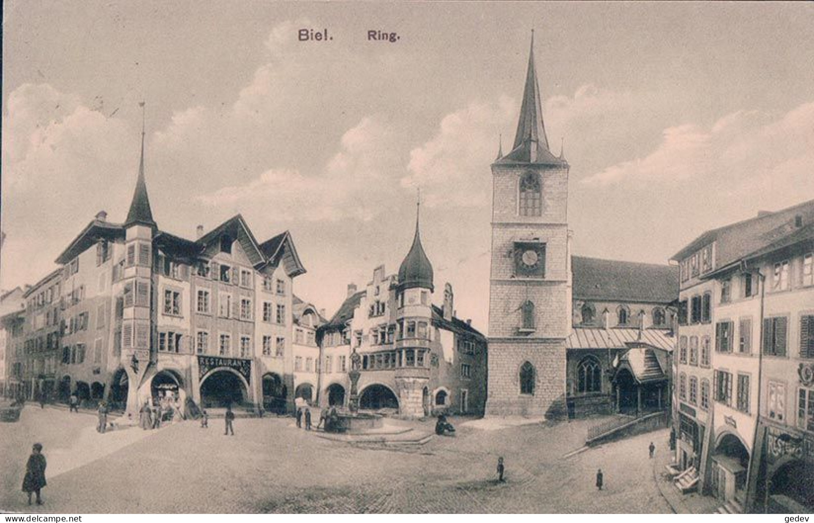 Biel BE, Ring, Place Animée (1.7.1910) - Bienne