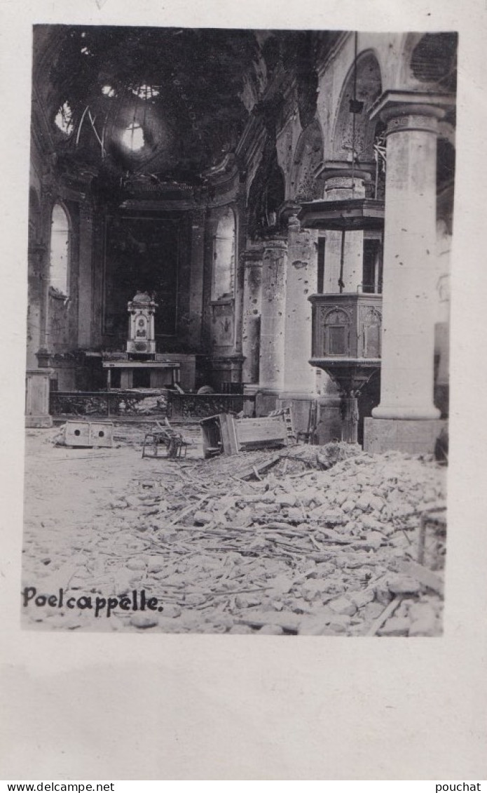 E14- POELCAPPELLE -  CARTE PHOTO - INTERIEUR DE L  ' EGLISE - ( 2 SCANS ) - Langemark-Poelkapelle