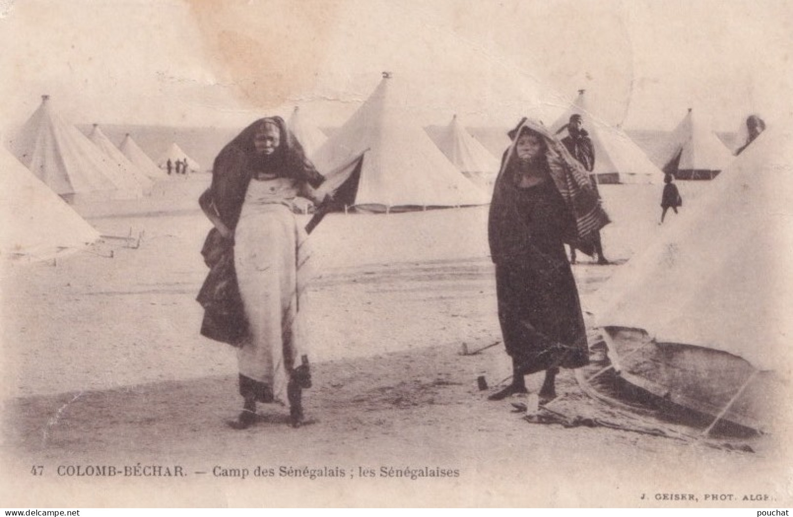 ALGERIE - COLOMB BECHAR - CAMP DES SENEGALAIS - LES SENEGALAISES - 1912 - ( 2 SCANS ) - Bechar (Colomb Béchar)