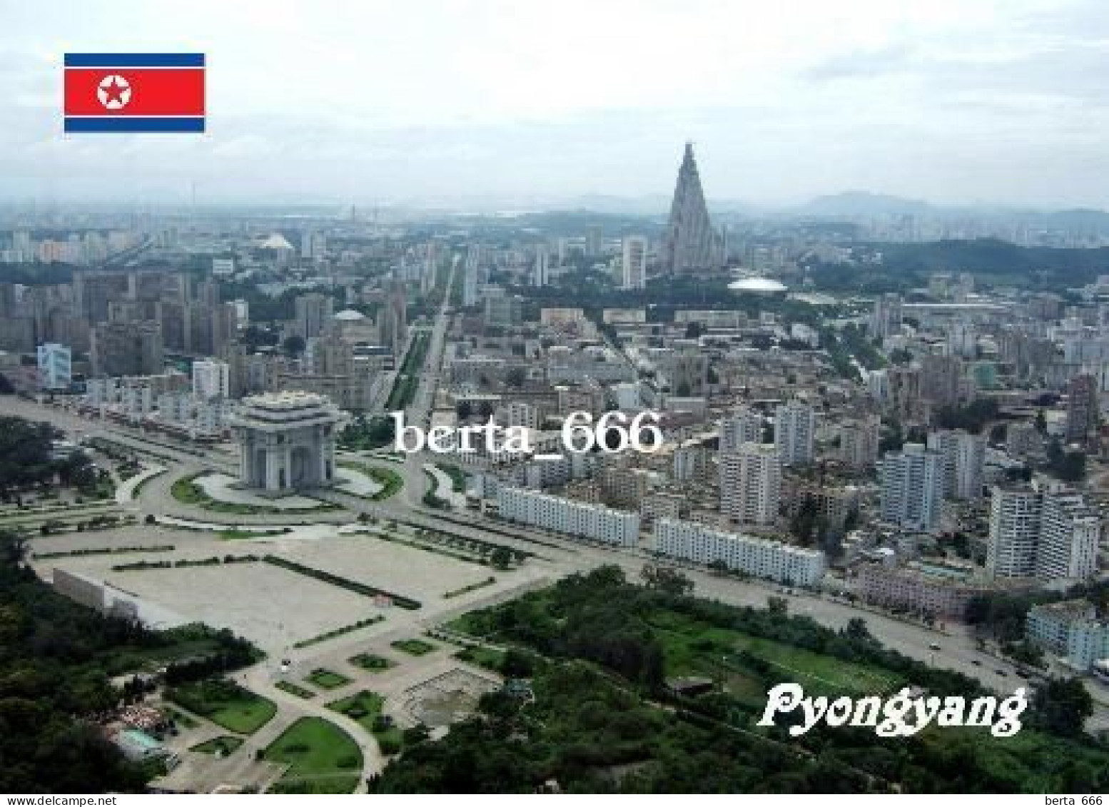 North Korea Pyongyang Arch Of Triumph Aerial View New Postcard - Corée Du Nord