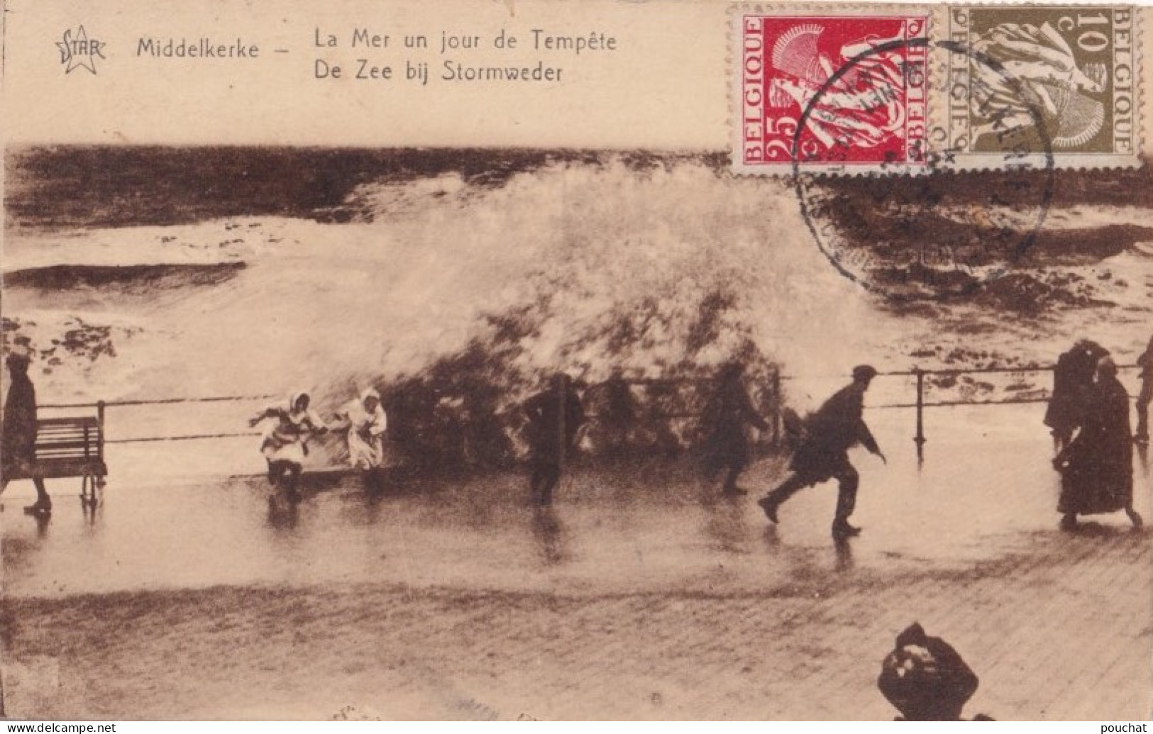 E14- MIDDELKERKE - LA MER UN JOUR DE TEMPETE  EN 1934 - Middelkerke