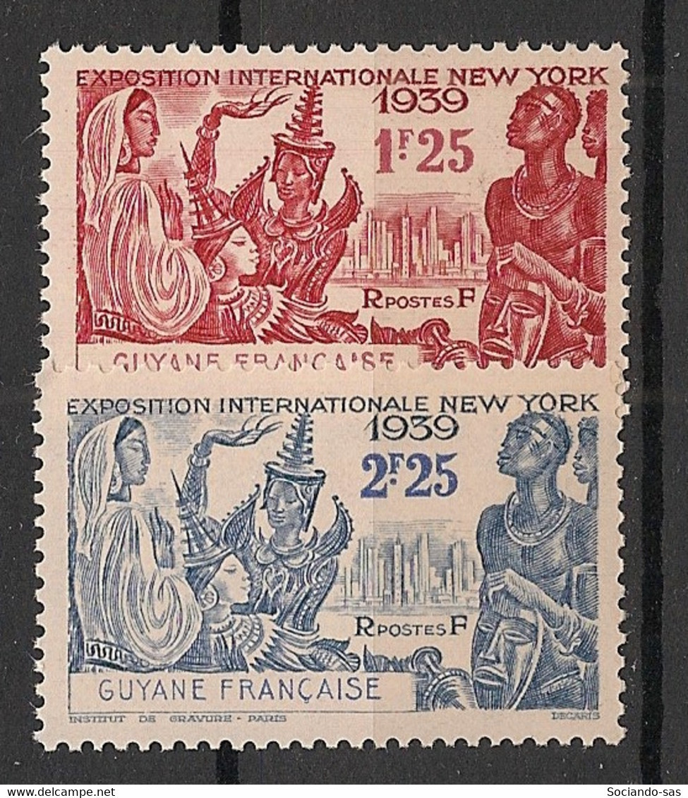 GUYANE - 1939 - N°YT. 150 à 151 - Exposition Internationale - Série Complète - Neuf * / MH VF - Ungebraucht