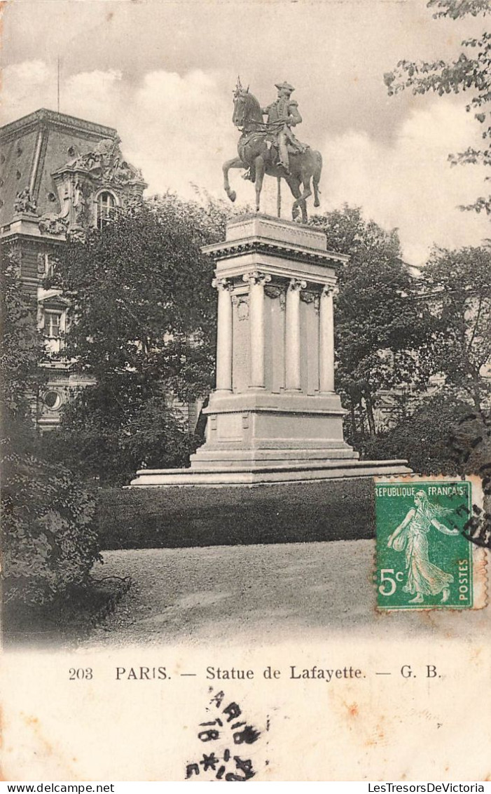 FRANCE - Paris - Vue Sur La Statue De Lafayette - G B - Vue Générale - Carte Postale Ancienne - Statuen
