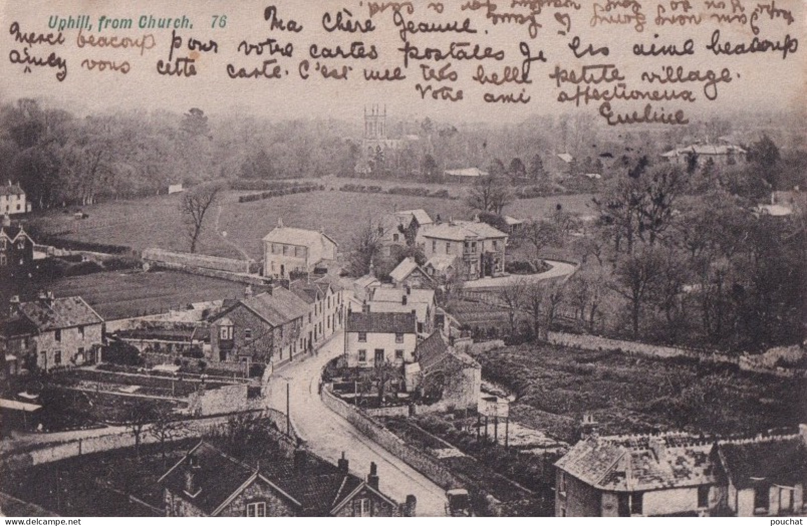 E18-  UPHILL , FROM CHURCH , 76 - 1905 - (  2 SCANS ) - Andere & Zonder Classificatie