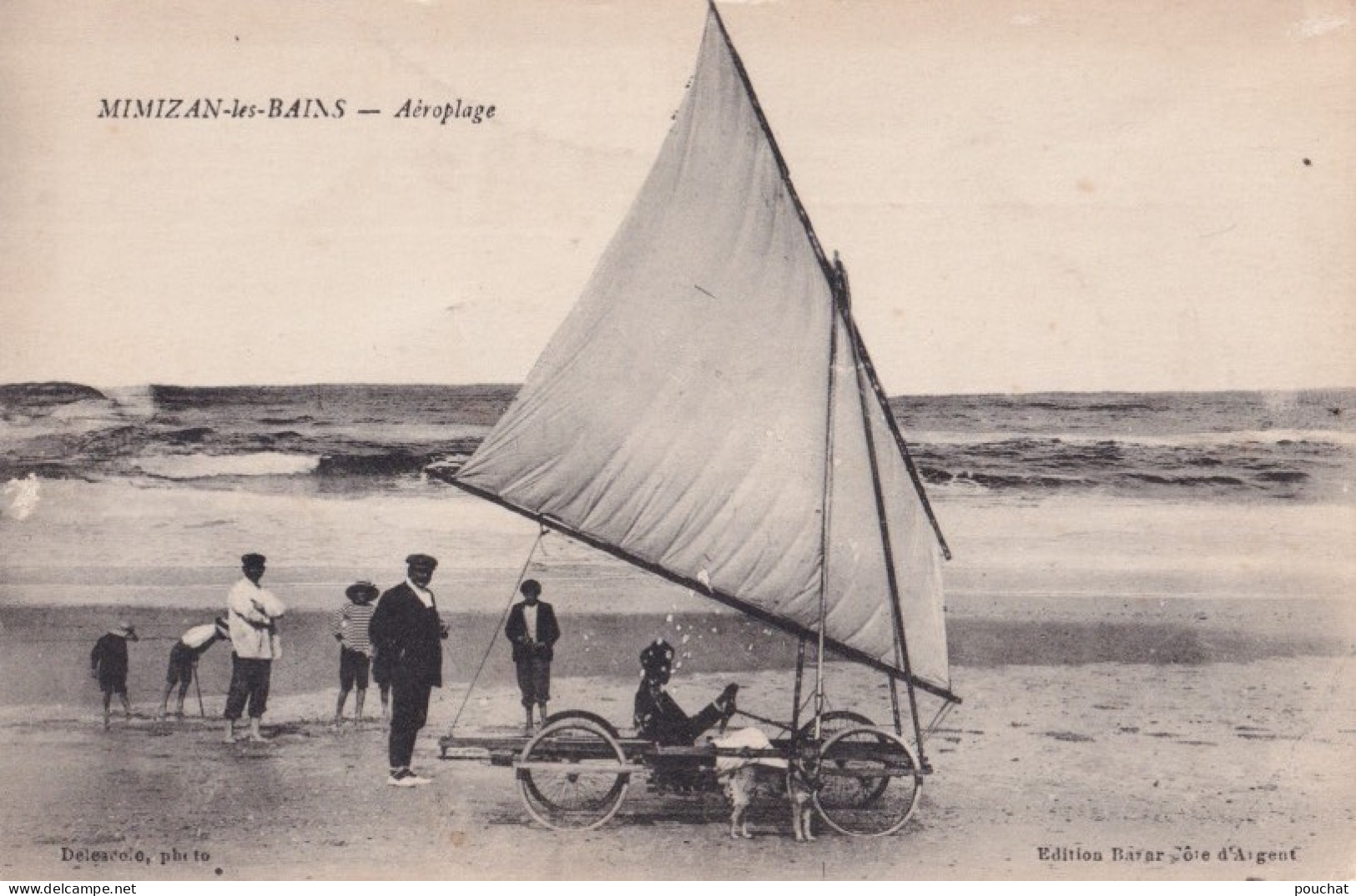 F2-40) MIMIZAN LES BAINS - AEROPLAGE - ANIMATION - SPORT NOUVEAU - VOITURE A VOILE - ( 2 SCANS)  - Mimizan Plage