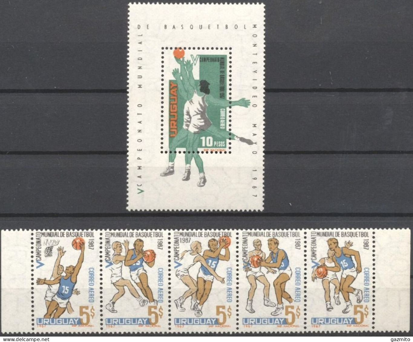 Uruguay 1967, Basketball, 5val +BF - Basketball