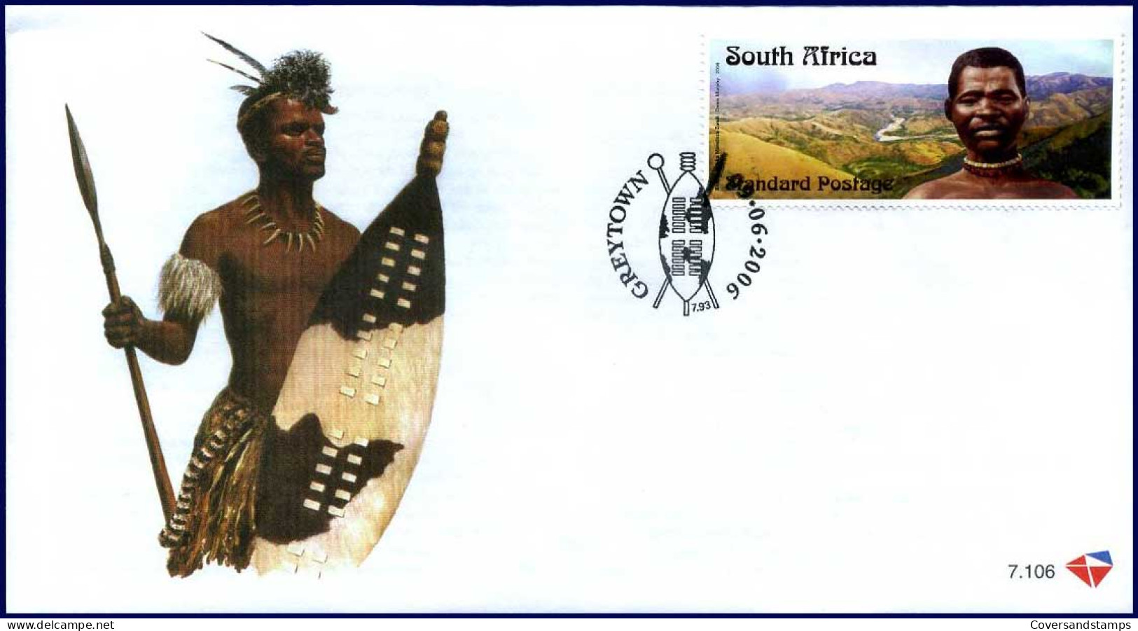 Zuid-Afrika - FDC - Afrikaanse Krijger - 06-09-2006                   - FDC