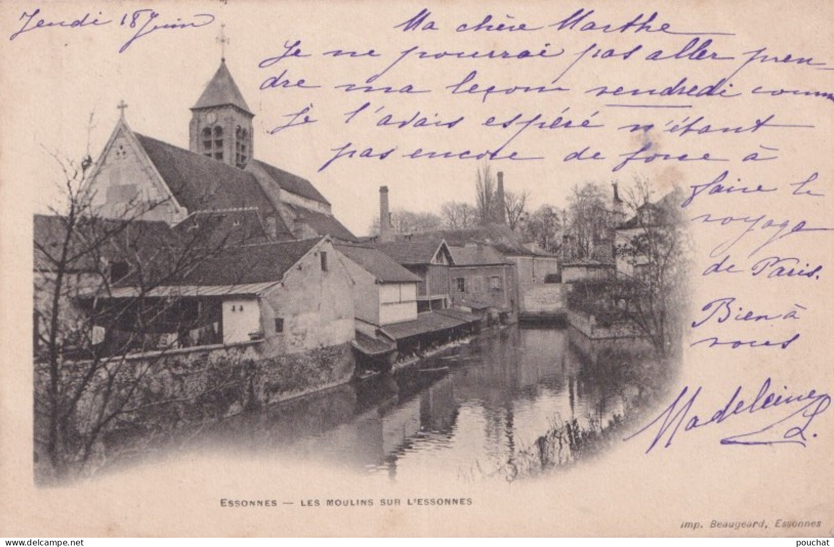 F7-91) ESSONNES - LES MOULINS SUR L ' ESSONNE  -  EN 1903 - ( 2 SCANS ) - Essonnes