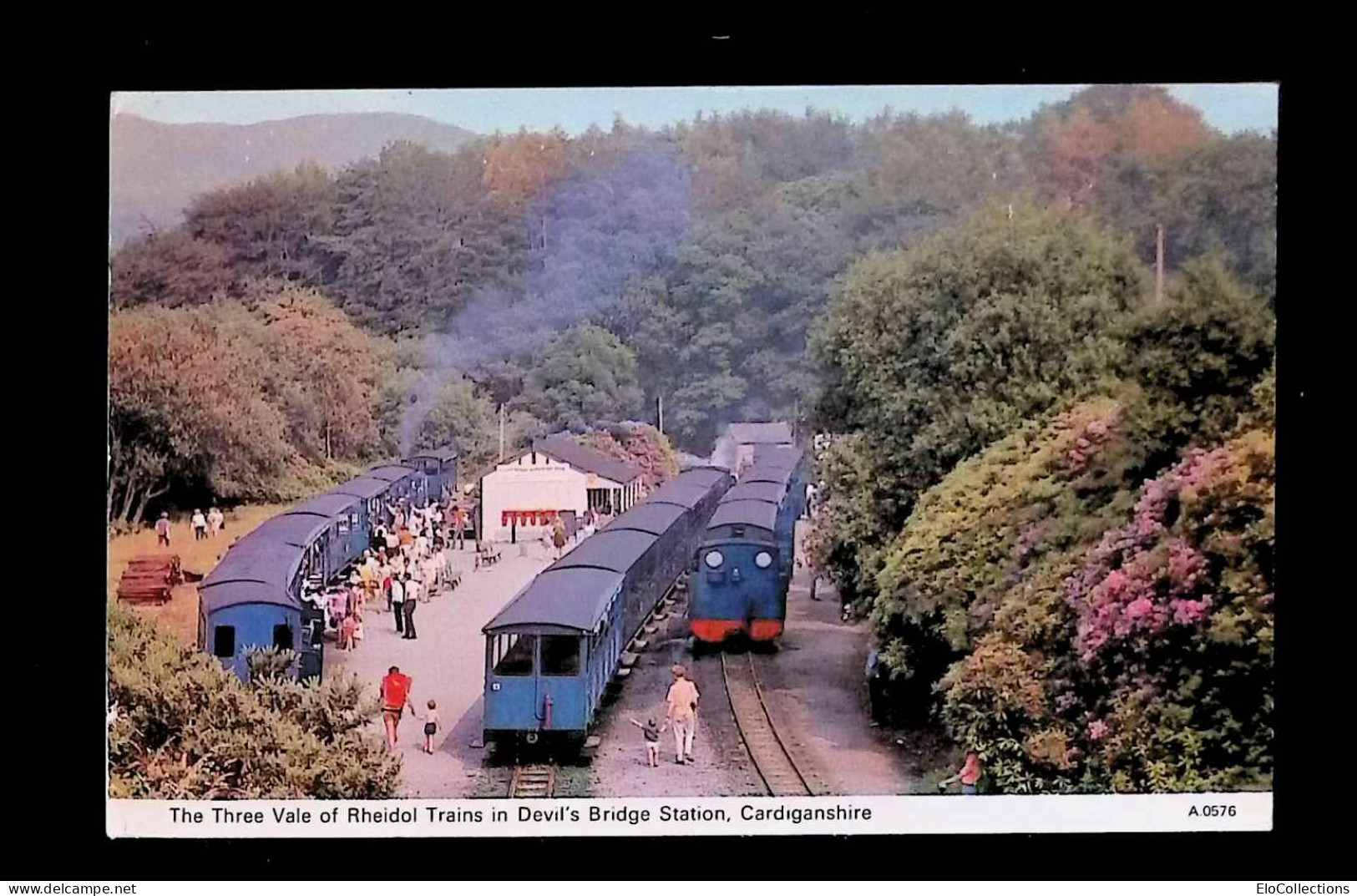 Cp, Chemin De Fer, Gare Avec Trains, The Three Vale Of Rheidol Trains In Devil's Bridge Station, Cardiganshire - Stazioni Con Treni