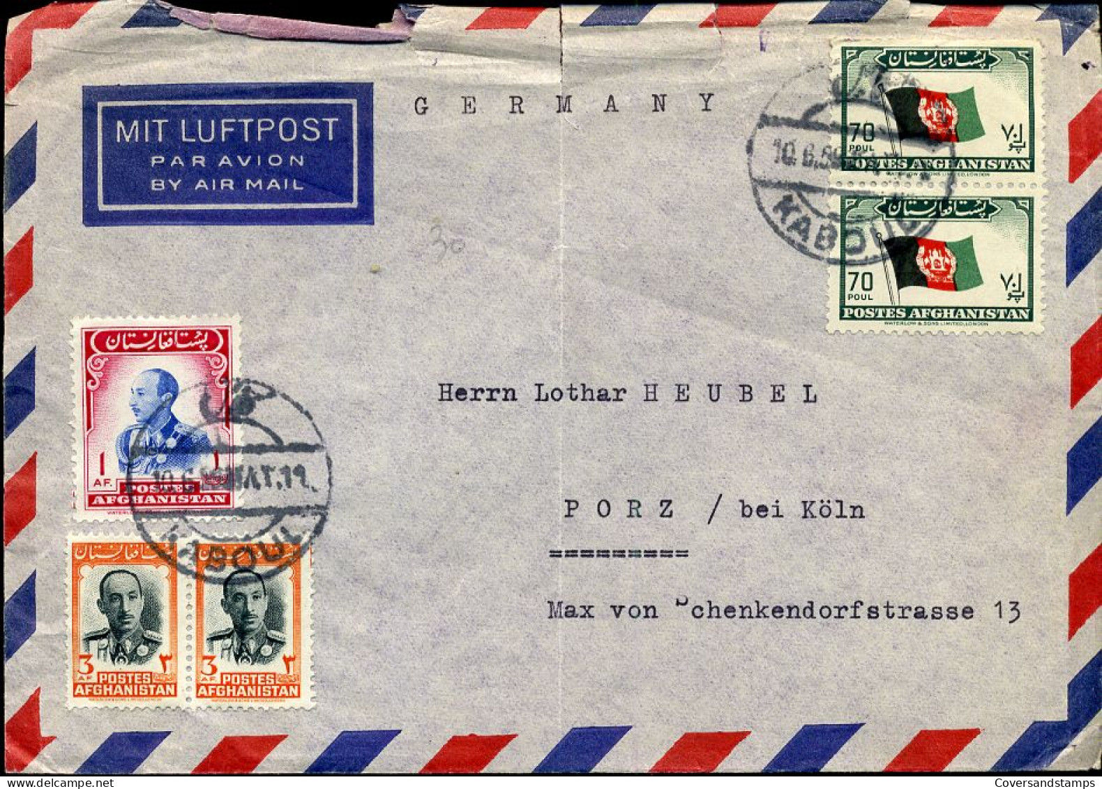 Cover From Afghanistan To Germany - Airmail - Afghanistan