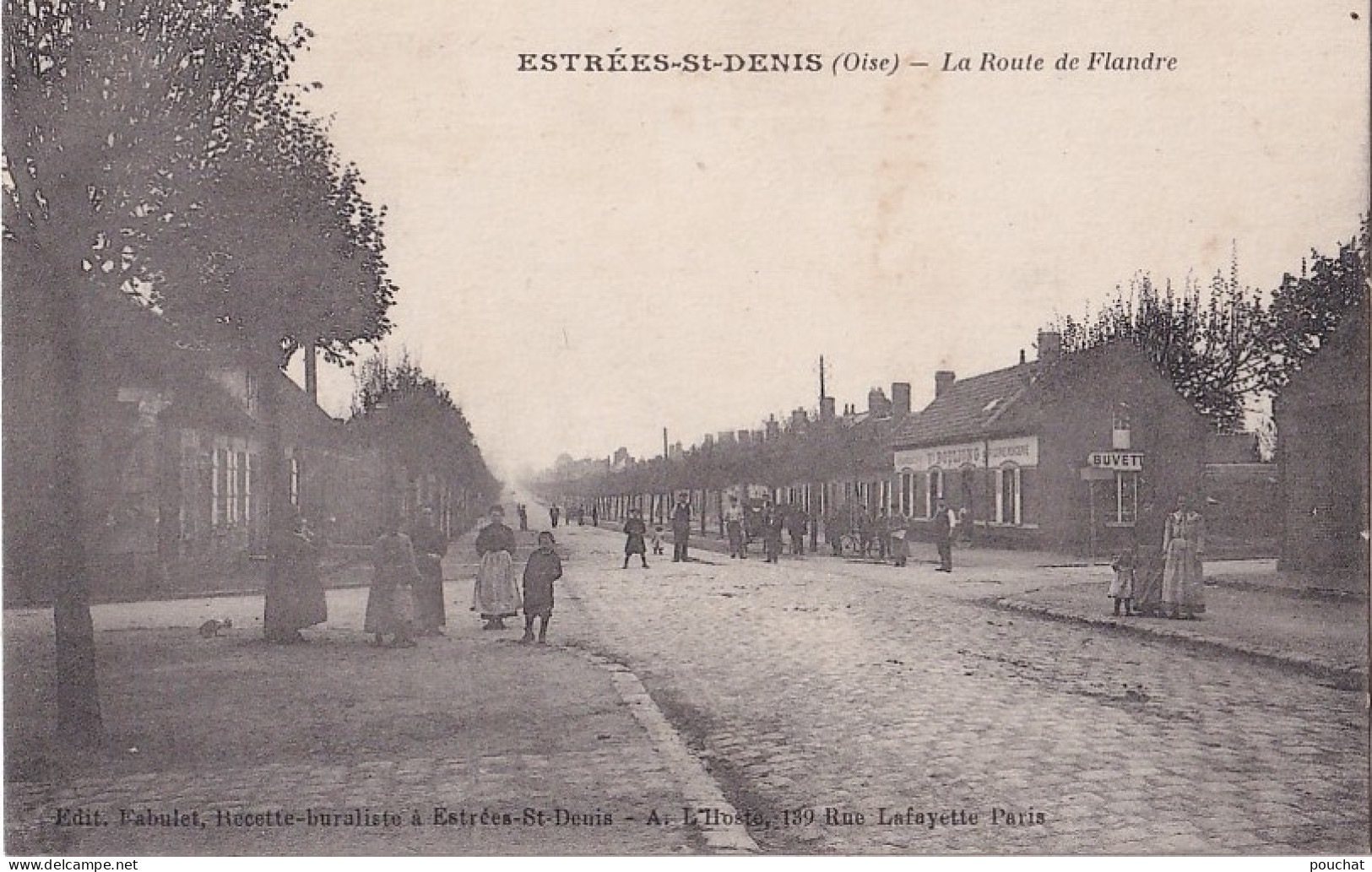 F12-60) ESTREES ST DENIS - LA ROUTE DE FLANDRE - ANIMATION - EPICERIE , MERCERIE , BUVETTE - 2 SCANS  - Estrees Saint Denis