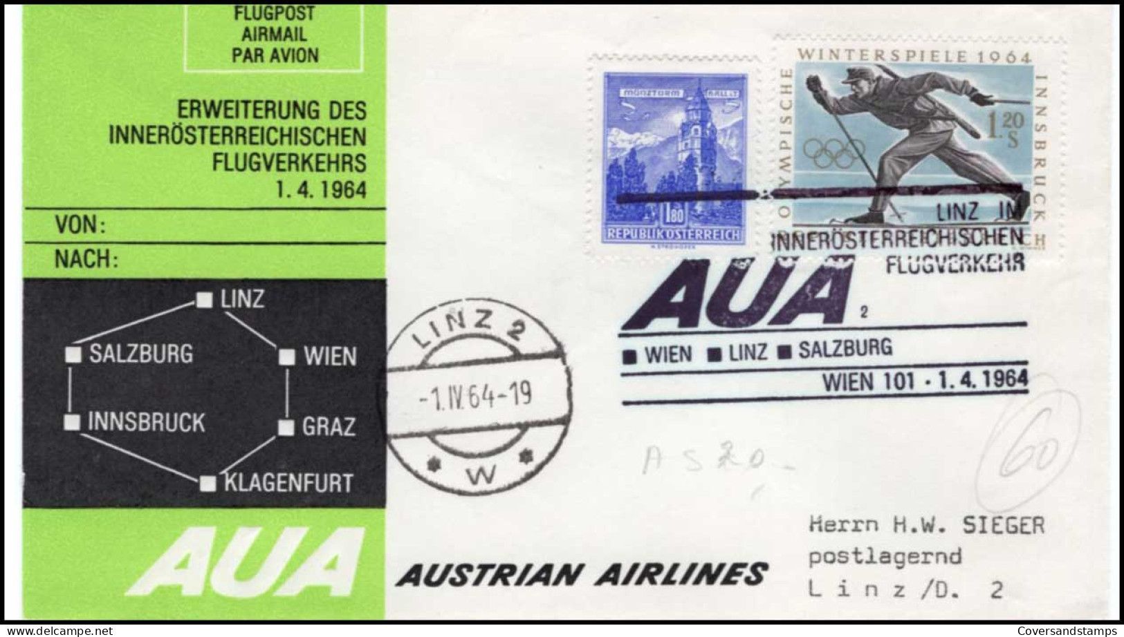 First Flight Austrian Airlines - First Flight Covers