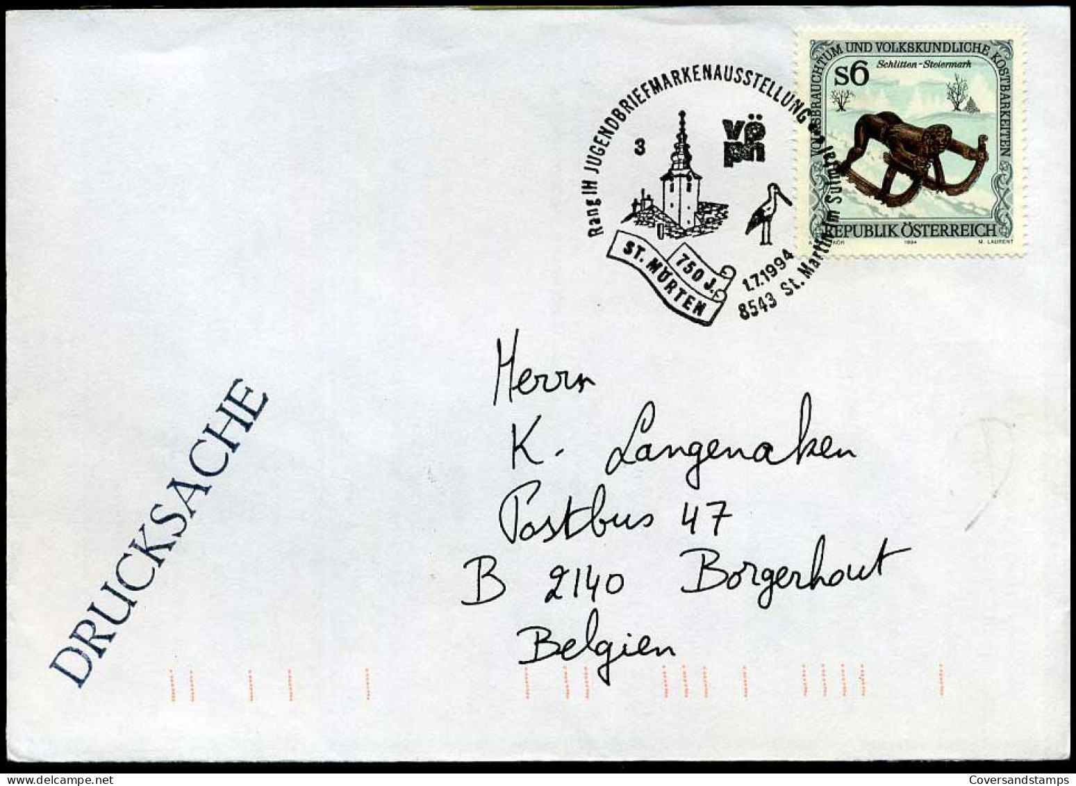 Cover To Belgium - Covers & Documents