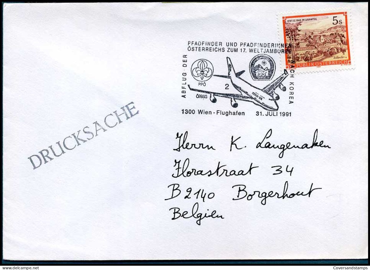 Cover From Austria To Belgium - Covers & Documents