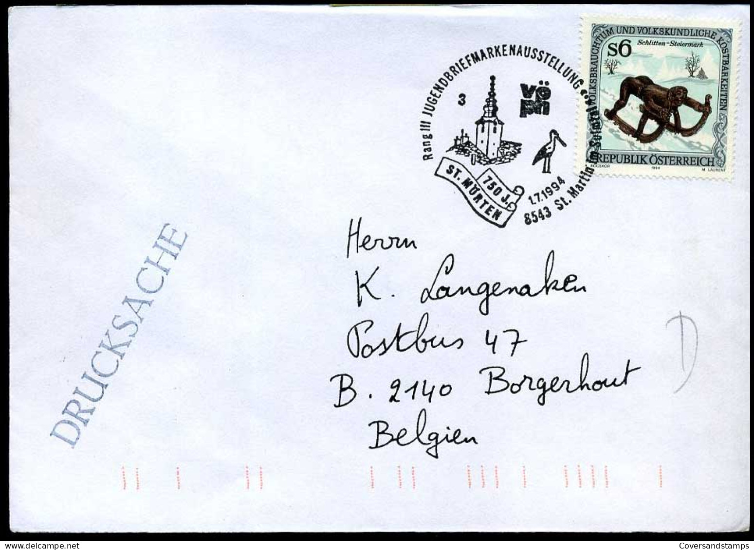 Cover From Austria To Belgium - Covers & Documents