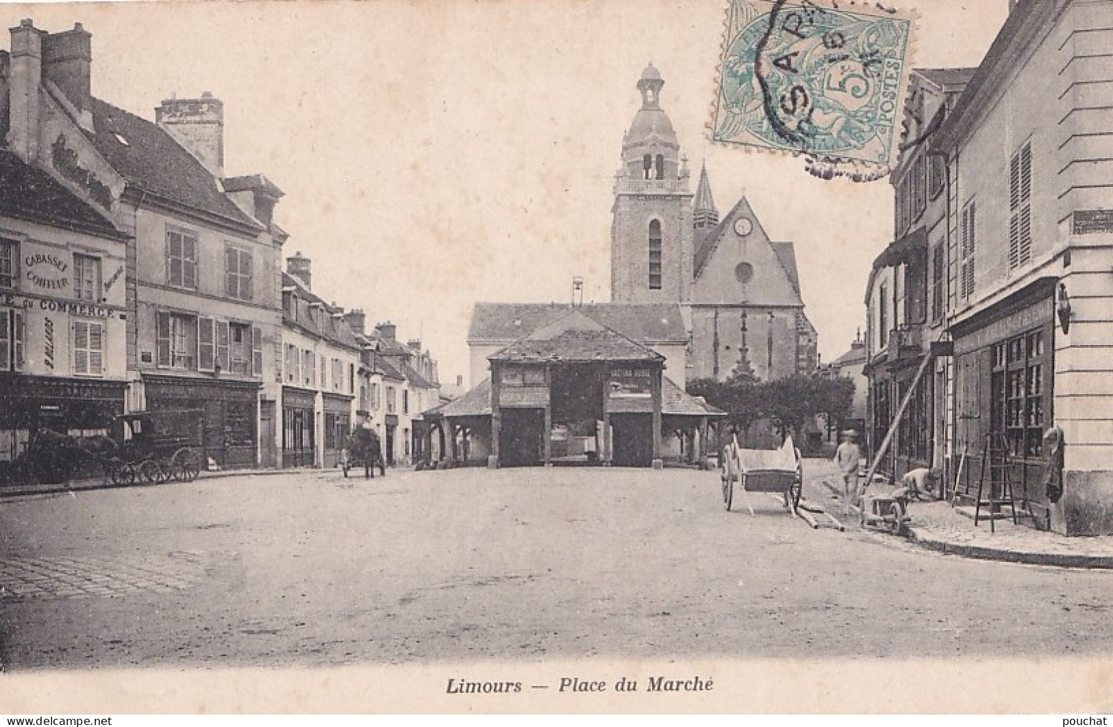 F13-91) LIMOURS  - PLACE DU MARCHE  - ( ANIMEE - TRAVAUX )  - Limours
