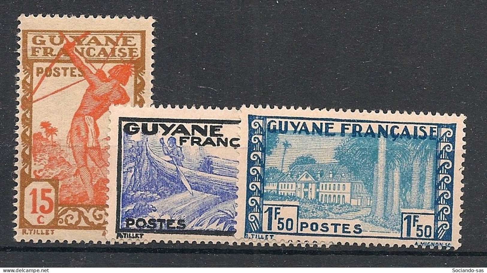 GUYANE - 1944 - N°YT. 174 à 176 - Série Complète - Neuf * / MH VF - Nuovi