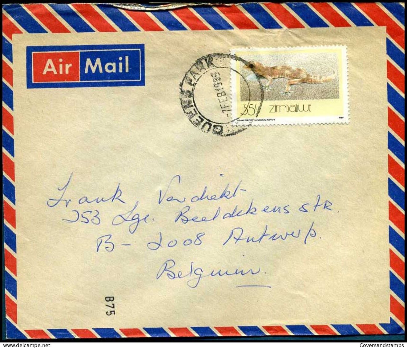 Cover From Zimbabwe To Belgium, Airmail - Zimbabwe (1980-...)
