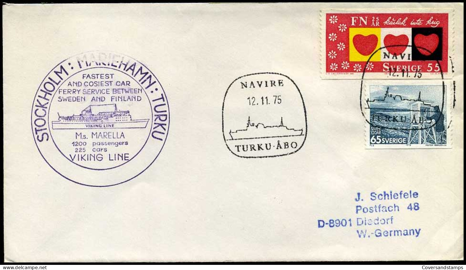 Cover From Sweden To Germany, MS 'Marella', Viking Line - Storia Postale