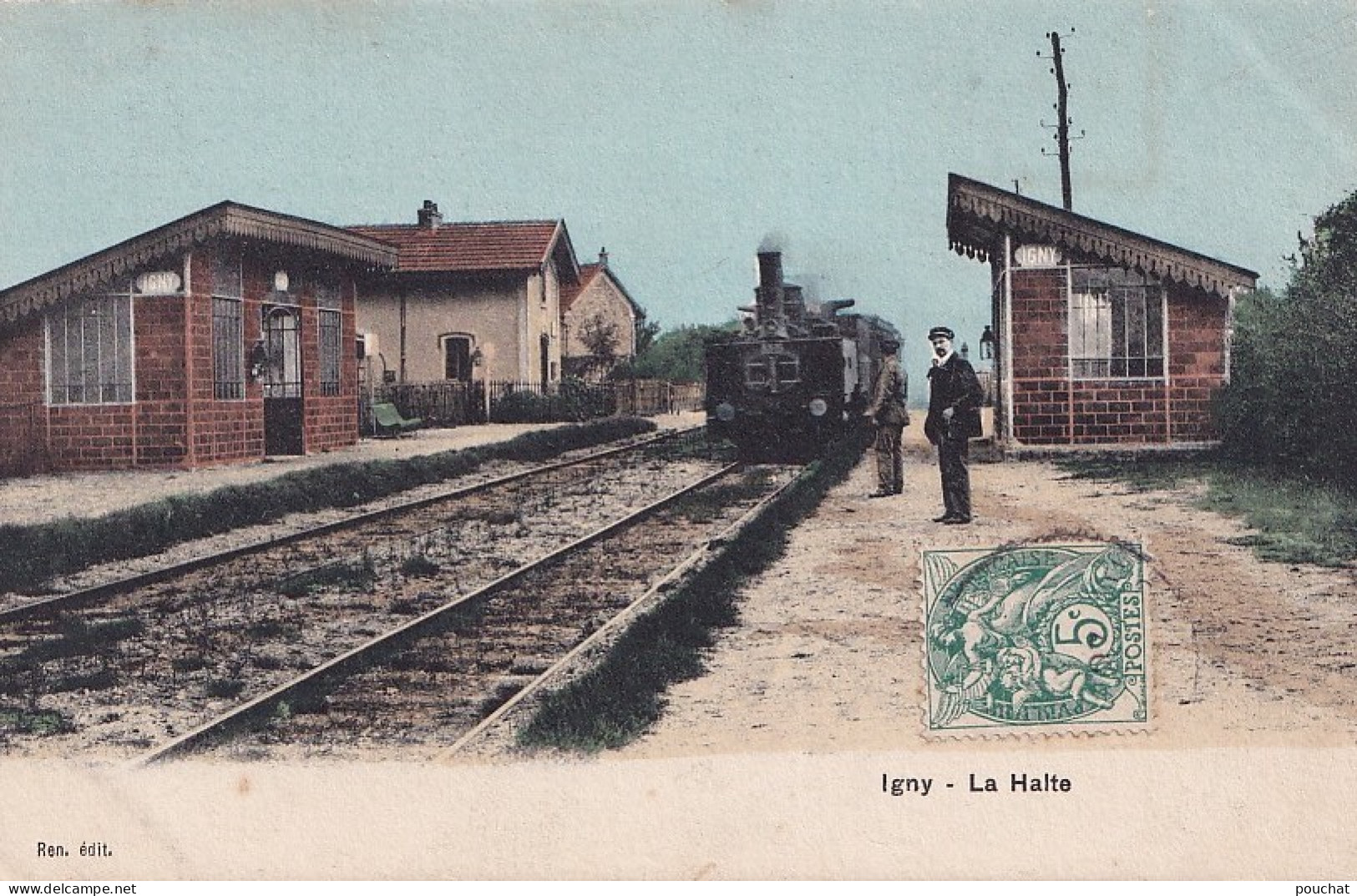 F15-91) IGNY - LA HALTE - GARE - ANIMEE - TRAIN - COULEURS   - Igny